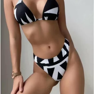 Ensemble Bikini 3 pièces Noir et Blanc