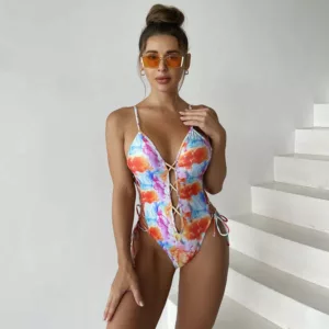 Maillot de Bain Une Pièce Lacé pour Été